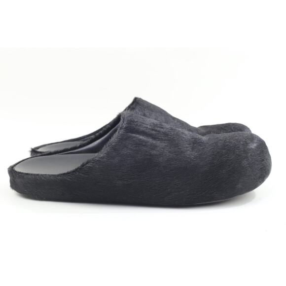 Marni Black Long Hair Calfskin Fussbett Sabot Mule Flats Slippers Size 41 main image 7